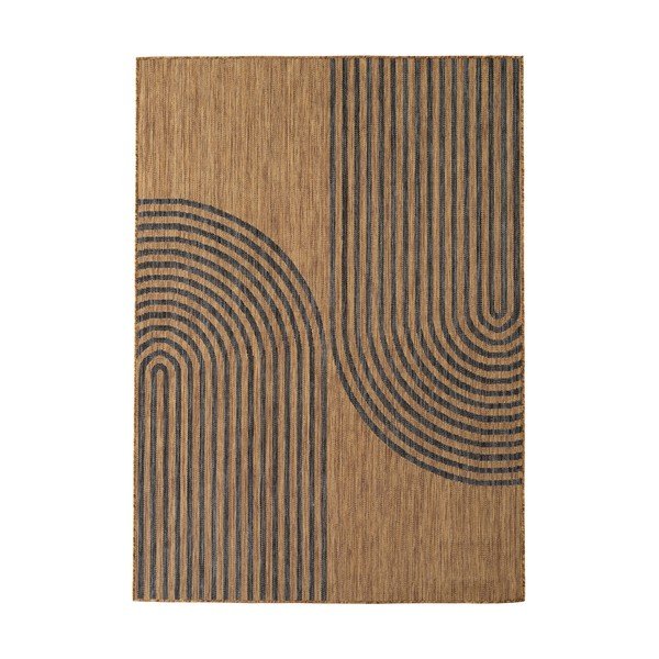 Черен/кафяв килим за открито и закрито 240x340 cm Mira 1453 – Ayyildiz Carpets
