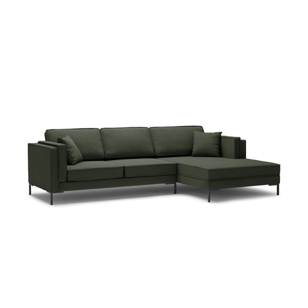 Тъмнозелен ъглов диван , десен ъгъл Attilio - Milo Casa