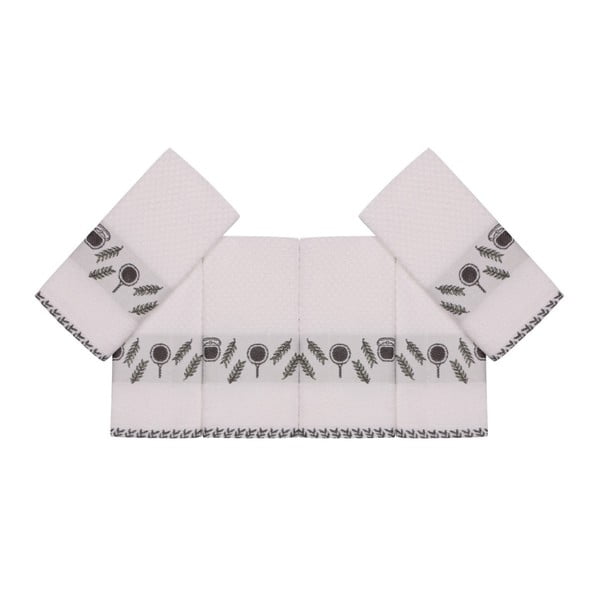 Комплект от 6 бежови памучни кърпи Beyaz Kanaro, 30 x 50 cm - Foutastic