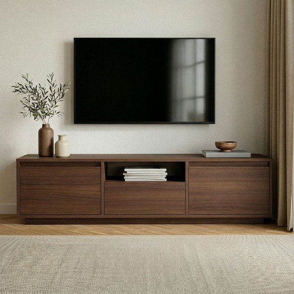 Маса за телевизор от декор от орех в тъмно естествен цвят 160x42x30 cm Sentinel – Kalune Design-image-2