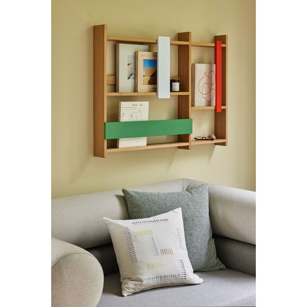 На няколко нива стенен рафт от декор от дъб в естествен цвят 110 cm Arki – Hübsch-image-1