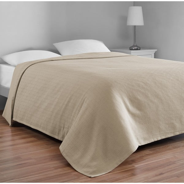 Бежова памучна покривка за двойно легло 200x230 cm Serenity - Mijolnir