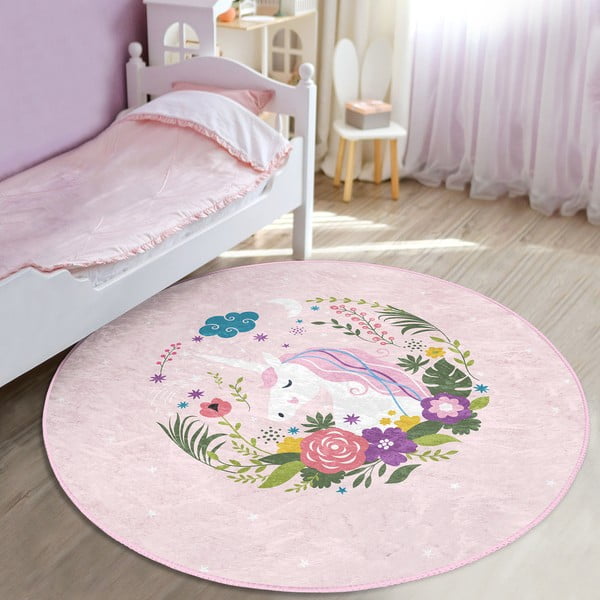 Розов детски килим ø 100 cm Comfort - Mila Home-image-3