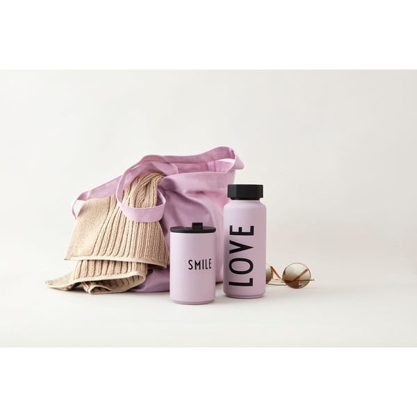 Лилава термочаша 350 ml Smile - Design Letters-image-1