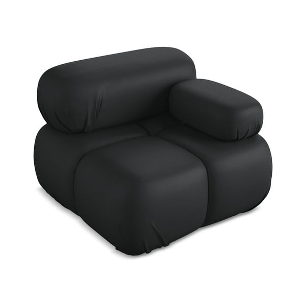 Черен модул за диван от изкуствена кожа (десен ъгъл) Lokua – Makamii-image-2