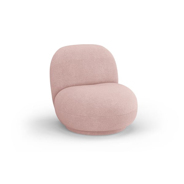 Светлорозово кресло от плат букле Chuck – Micadoni Home