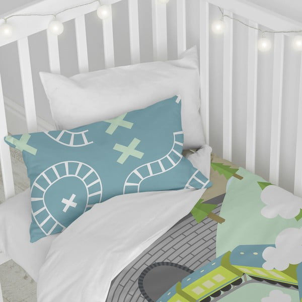 Детско спално бельо от чист памук Happynois , 115 x 145 cm Train - Mr. Fox-image-3