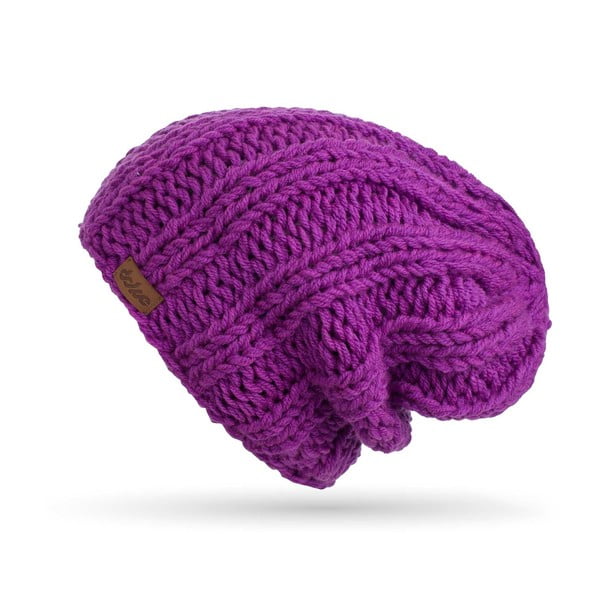 Лилава ръчно плетена шапка Mina - DOKE