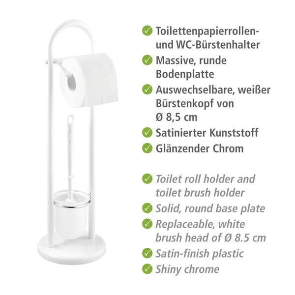 Бяла четка за тоалетна с държач за тоалетна хартия Siena - Wenko-image-3
