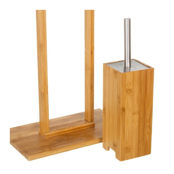 Бамбукова поставка за тоалетна хартия с четка Casa Selección Bamboo-image-2