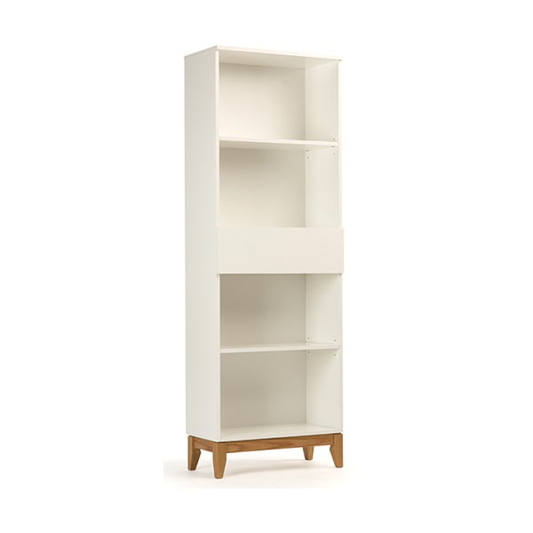 Бял шкаф за книги 62x180 cm Blanco - Woodman-image-3