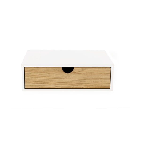 Нощно шкафче от бял/естествен дъб Farsta - Woodman