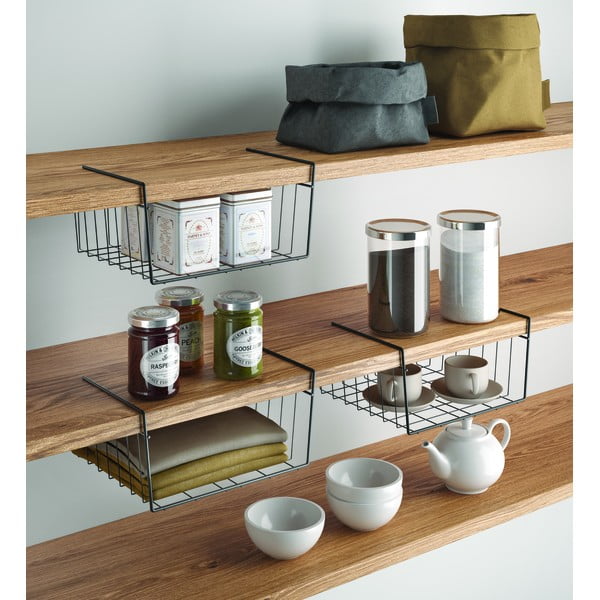 Черна висяща кухненска кошница, дължина 30 cm - Metaltex-image-2