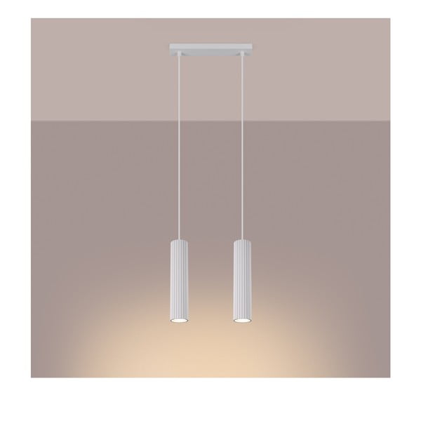 Бяло висящо осветително тяло Gleam – Sollux-image-1