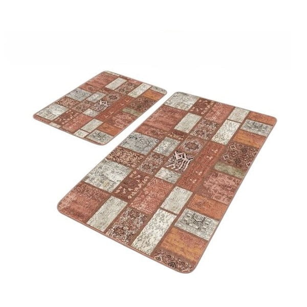 Кафяви кадифени килими за баня в комплект от 2 бр. 60x100 cm – Mila Home