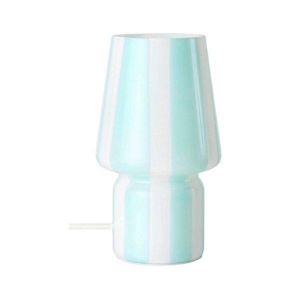 Бяла/синя стъклена настолна лампа (височина 21,5 cm) Carlo – Ellos Home