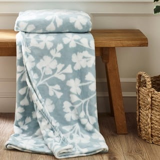 Синьо  одеяло от флийс 200x240 cm Brooke Floral – Catherine Lansfield