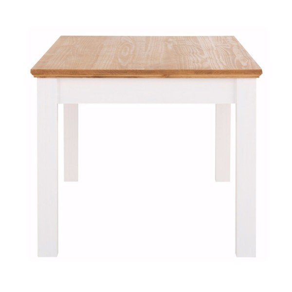 Bílý jídelní stůl z masivního borovicového dřeva se zásuvkou Støraa Suzie-image-3