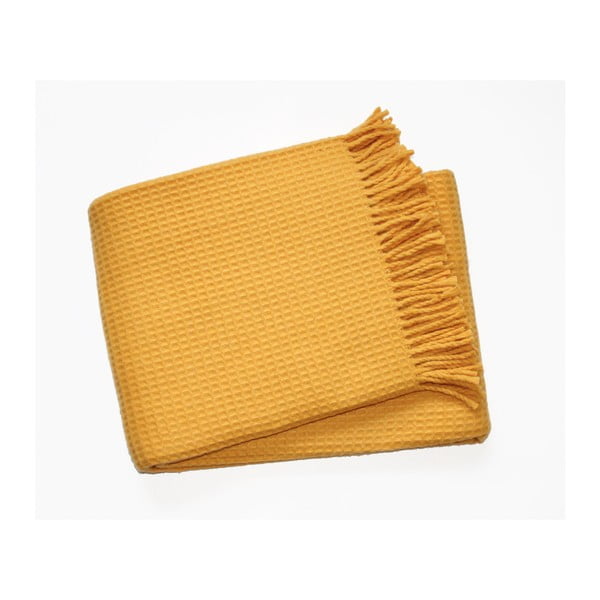 Жълто одеяло с вафлен десен, 140 x 180 cm Waffel - Euromant-image-4