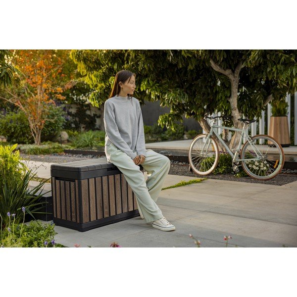 Тъмнокафява пластмасова градинска кутия за съхранение Deco – Keter-image-3