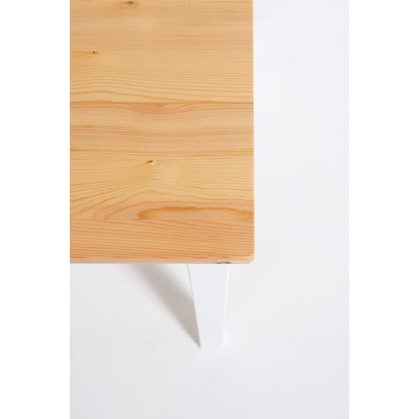 Сгъваема маса за хранене от бор с бяла конструкция , 120 (200) x 70 cm Brisbane - Bonami Essentials-image-3