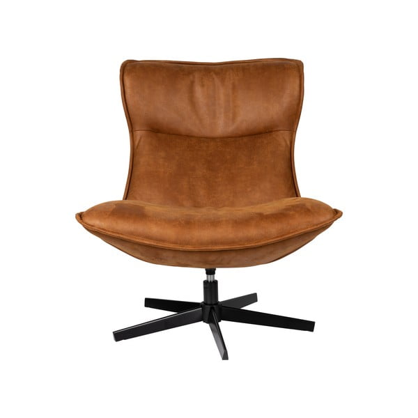 Кадифено кресло в цвят коняк John - White Label