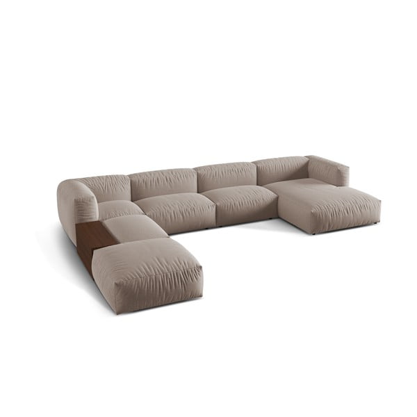 Бежов модулен ъглов диван (ляв ъгъл/U форма) Martina – Micadoni Home-image-2