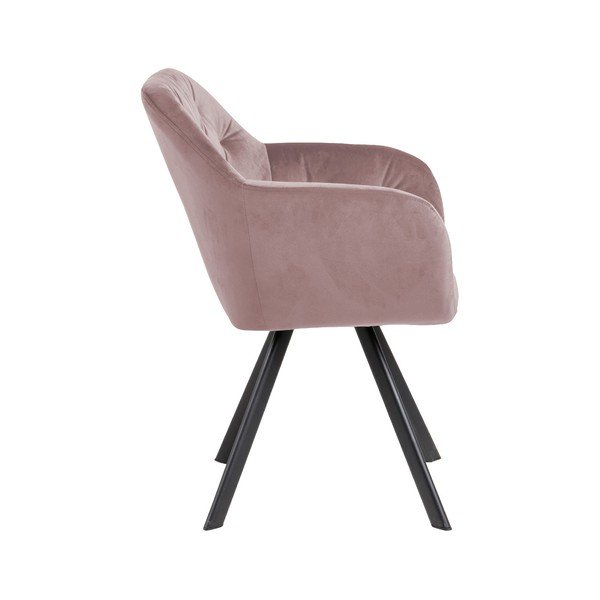 Светлорозов тапициран трапезен стол с подлакътници Lola – Actona-image-3