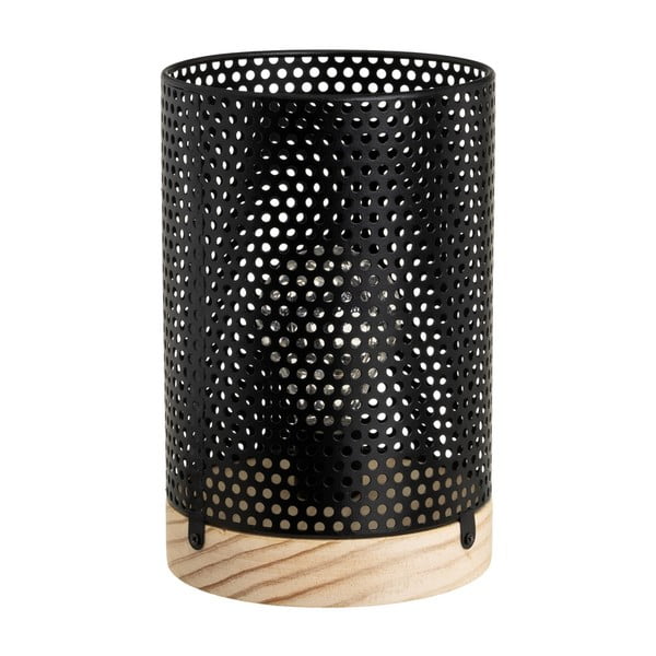 Черна настолна лампа с метален абажур (височина 20 cm) - Casa Selección