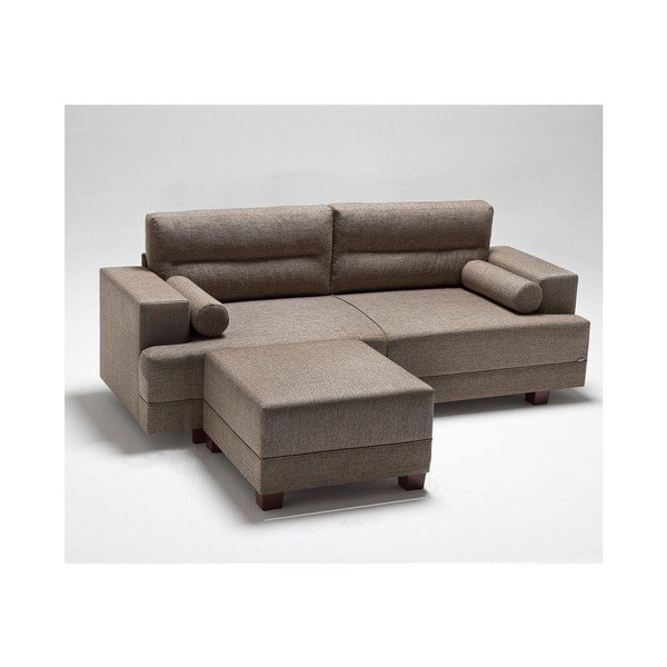 Кафяв диван с отоманка Ivett - Balcab Home