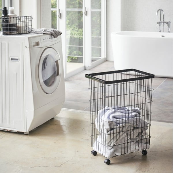 Черна метална кошница за пране 55 L Tower - YAMAZAKI-image-1