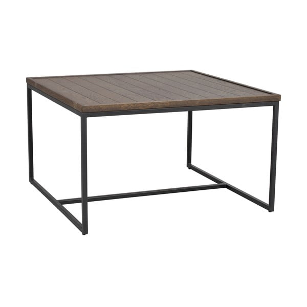 Тъмнокафява масичка за кафе с дъбова дървена плоскост ø 80 cm Deerfield – Rowico-image-2