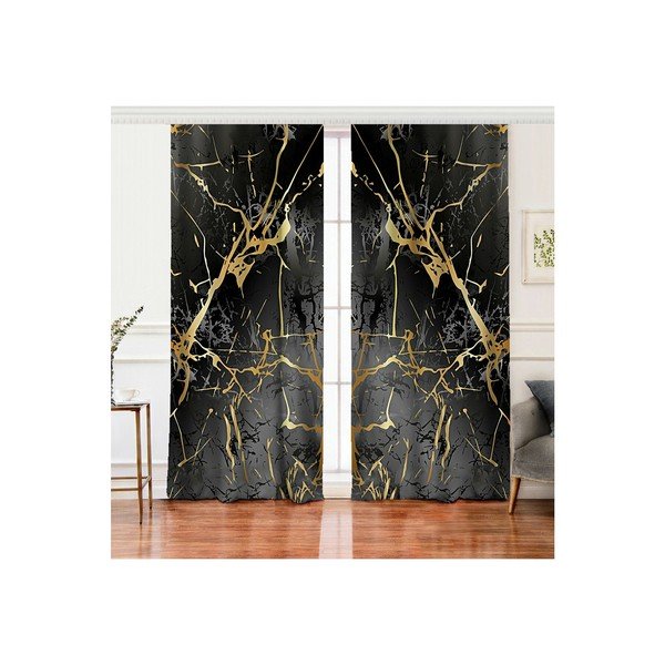 Завеси в черно и златно в комплект от 2 броя 140x260 cm - Mila Home-image-2
