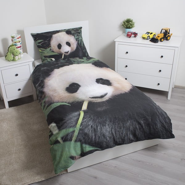 Единично  памучно детско спално бельо 140x200 cm Panda – Jerry Fabrics-image-1