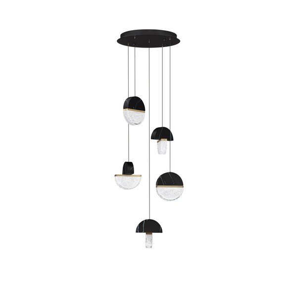 Черно метално LED затъмняващо се висящо осветително тяло ø 46 cm Dorin – Nova Luce