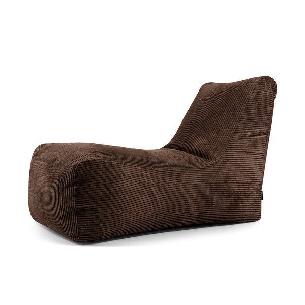 Тъмнокафяв пуф от рипсено кадифе Lounge – SLOWDOWN