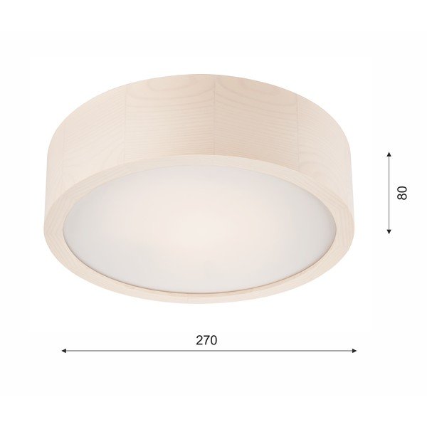 Бяло осветително тяло за таван със стъклен абажур ø 27 cm Eveline – LAMKUR-image-4