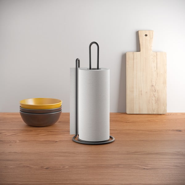 Черен държач за кухненски кърпи My Roll Lava Myroll - Metaltex-image-1