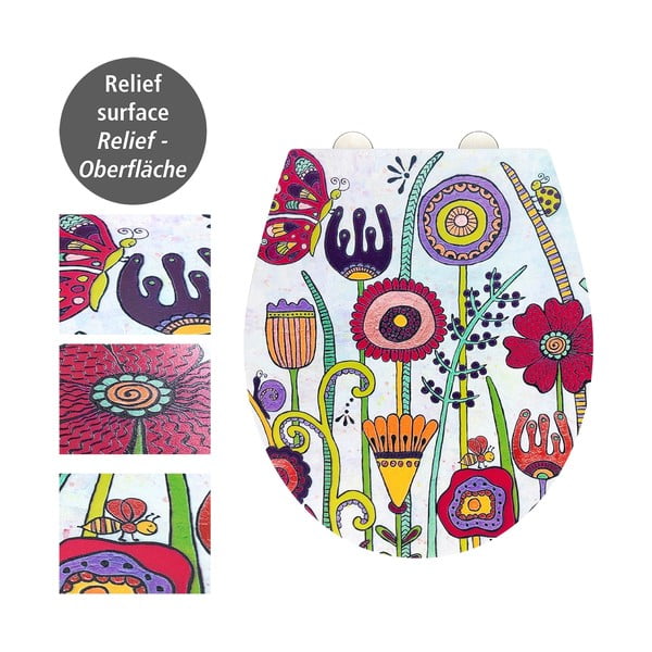 Тоалетна чиния с автоматично затваряне 37 x 44,5 см Rollin'Art Full Bloom – Wenko-image-2