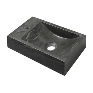 Черен каменен малък умивалник 40x22 cm Blok – Sapho