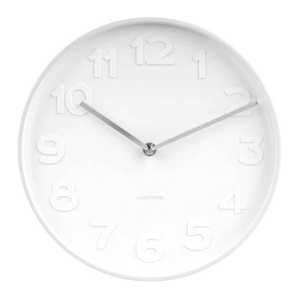 Bílé nástěnné hodiny Karlsson Mr. White, ⌀ 38 cm