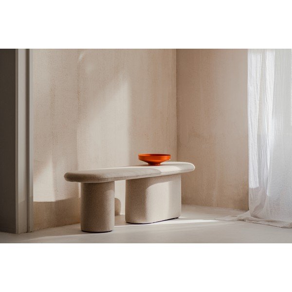 Бежова вълнена подплатена пейка Rull – noo.ma-image-3