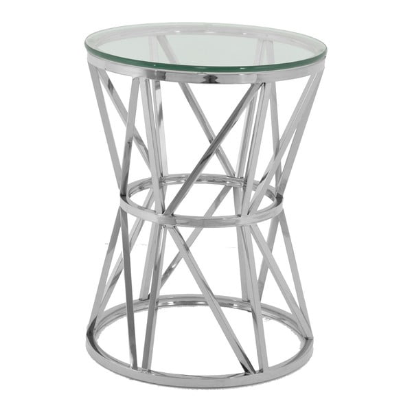 Odkládací stolek ve stříbrné barvě Artelore Hali