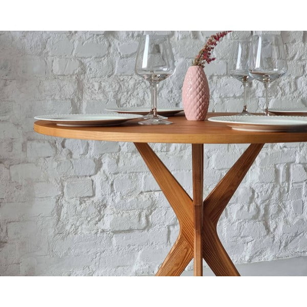 Кръгла трапезна маса с ясенов плот ø 90 cm Jubi – Ragaba-image-2