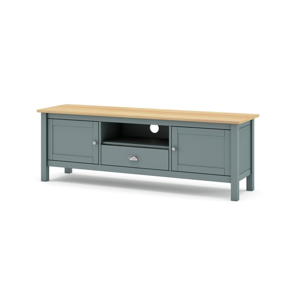 Маса за телевизор сиво-зелена от масивен бор 158x53x40 cm Misti – Marckeric-image-2