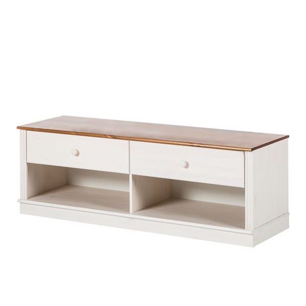 Бяла маса за телевизор от масивен бор 137x47 cm Anita – Støraa-image-2