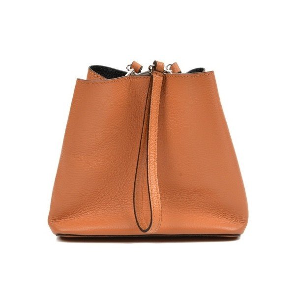 Кафява кожена чанта в цвят коняк Catarina - Mangotti Bags