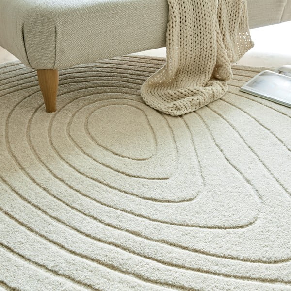 Бежов вълнен килим 160x230 cm Puddle Wool – Flair Rugs-image-2