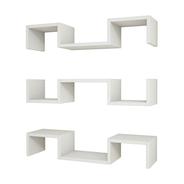 Комплект от 3 бели стенни рафта Elegant, ширина 81,4 cm - Unknown