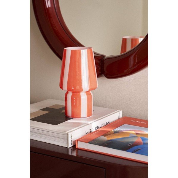 Червена/бяла стъклена настолна лампа (височина 21,5 cm) Carlo – Ellos Home-image-2